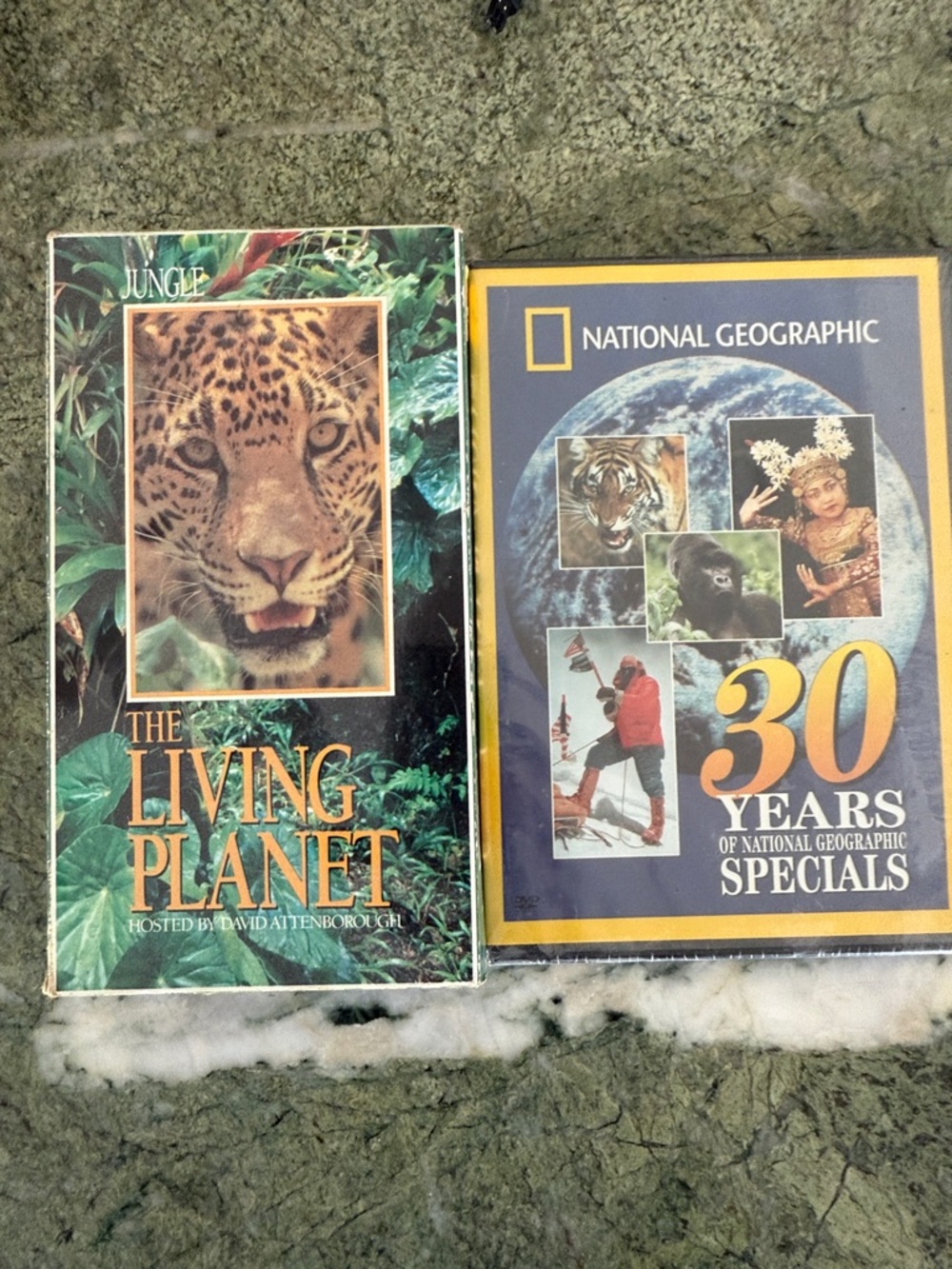 The Living Planet & National Geographic 30 Years VHS Set - Green, Yellow